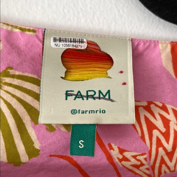 Anthropologie Farm Rio Mixed Lobsters Pink Ruffle Sleeve Mini Dress S - Picture 10 of 14